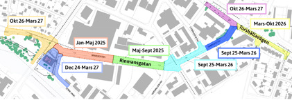 Karta med indelade faser
