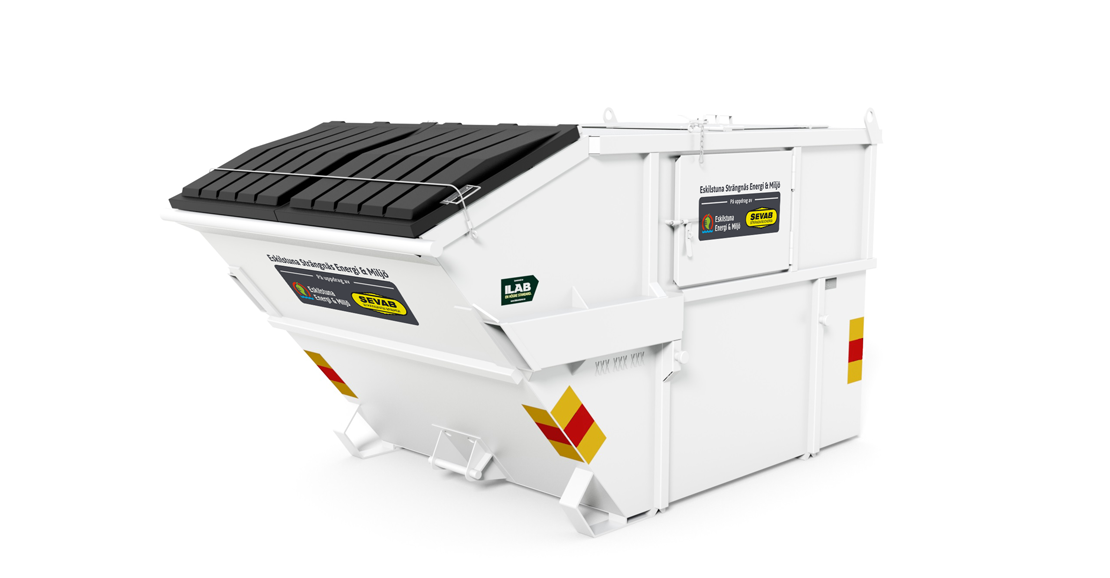 Vit container från Eskilstuna Strängnäs Energi & Miljö