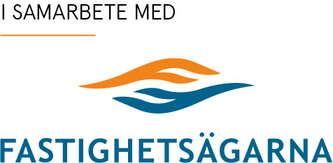 Logotyp för Fastghetsägarna med texten I samarbete med