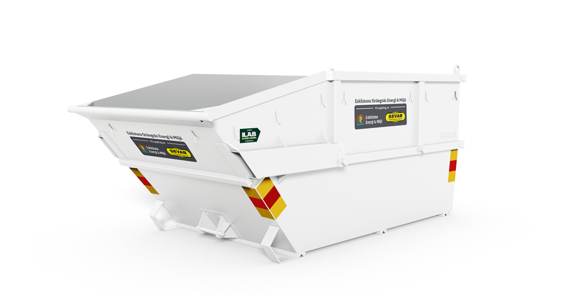 Vit container från Eskilstuna Strängnäs Energi & Miljö