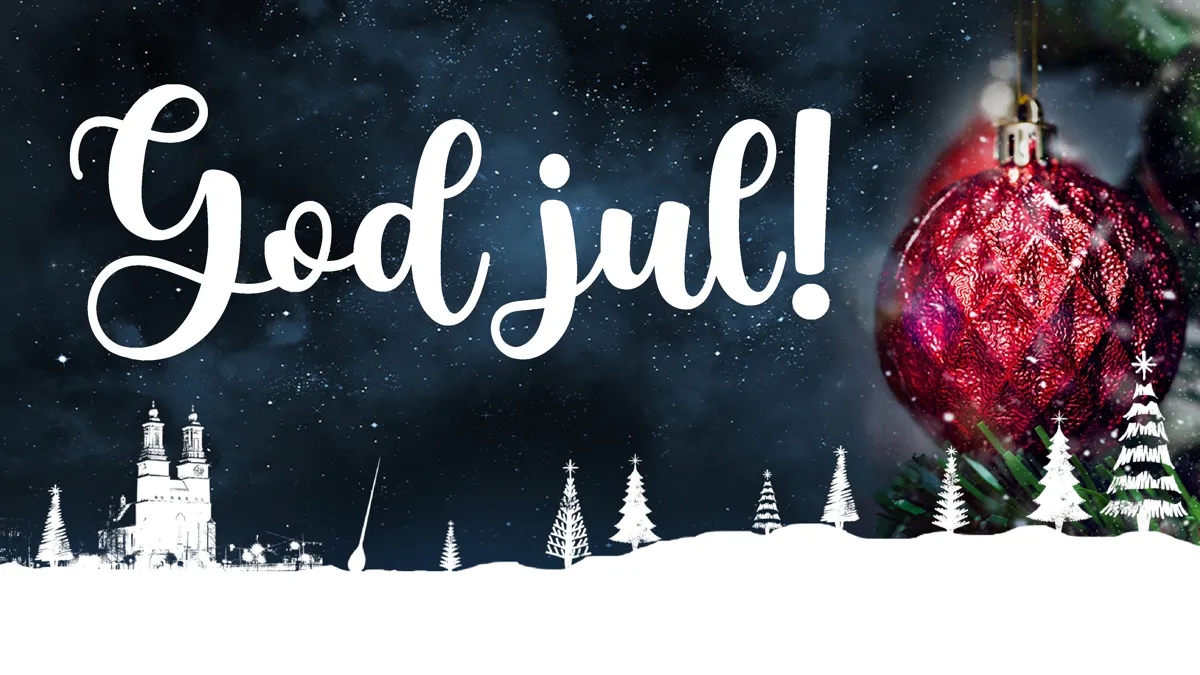 Silhuett av Eskilstuna i julig tappning