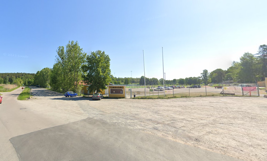 Gatuvy över Torsharg IP och germundsgatan