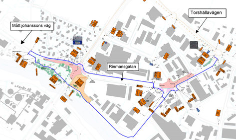 Karta som visar tillgängliga gång- och cykelbanor.