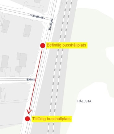 Karta ny busshållplats