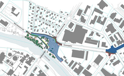 Karta över avstängd rodnell på Rinmansgatan.
