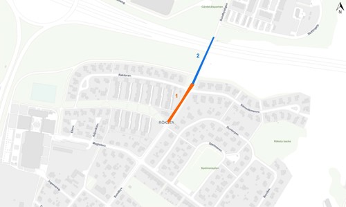 Karta med etapper över grävarbetet.