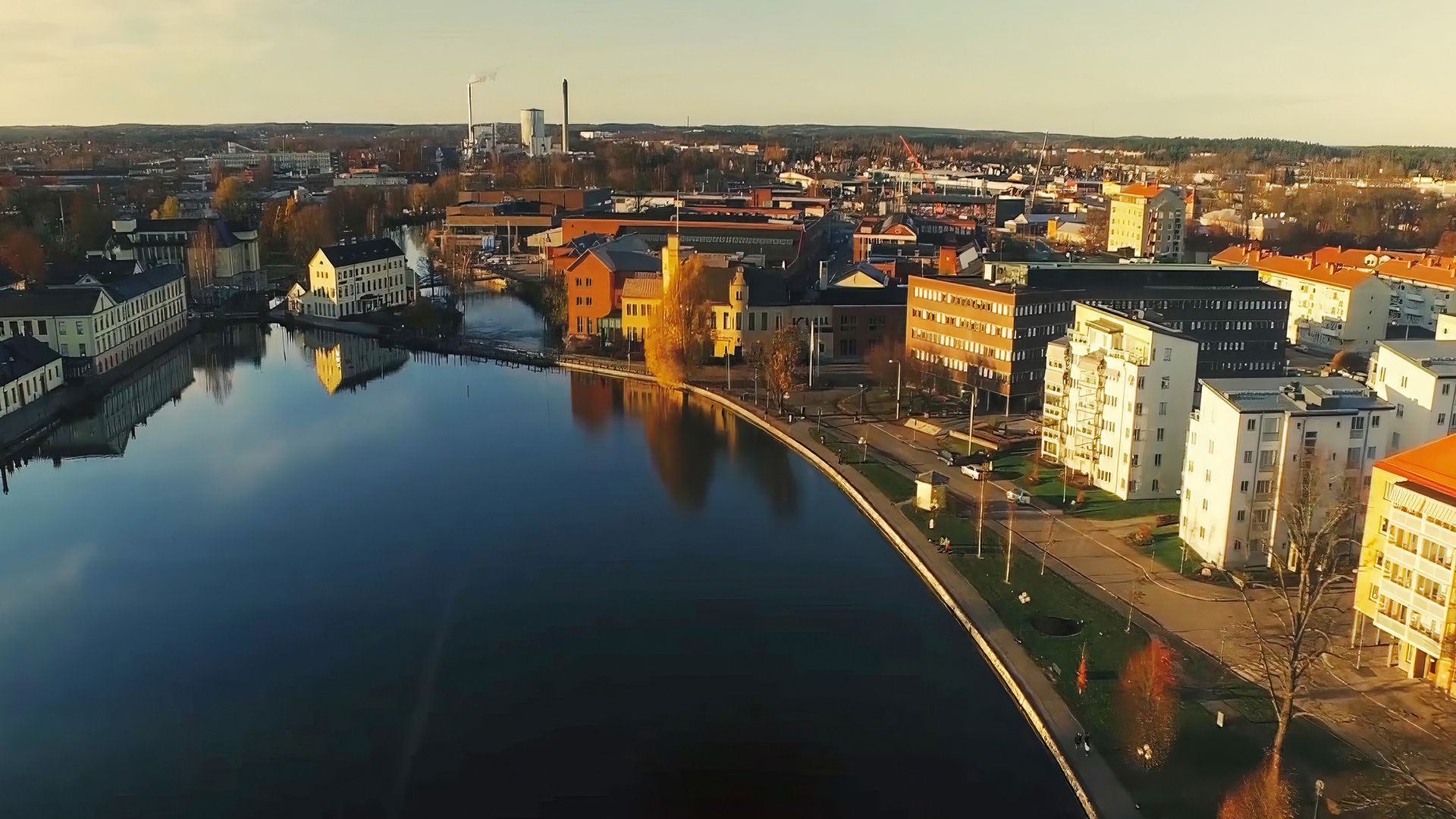 Drönarbild över centrala Eskilstuna