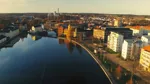 Drönarbild över centrala Eskilstuna.