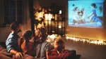 Familj tittar på film